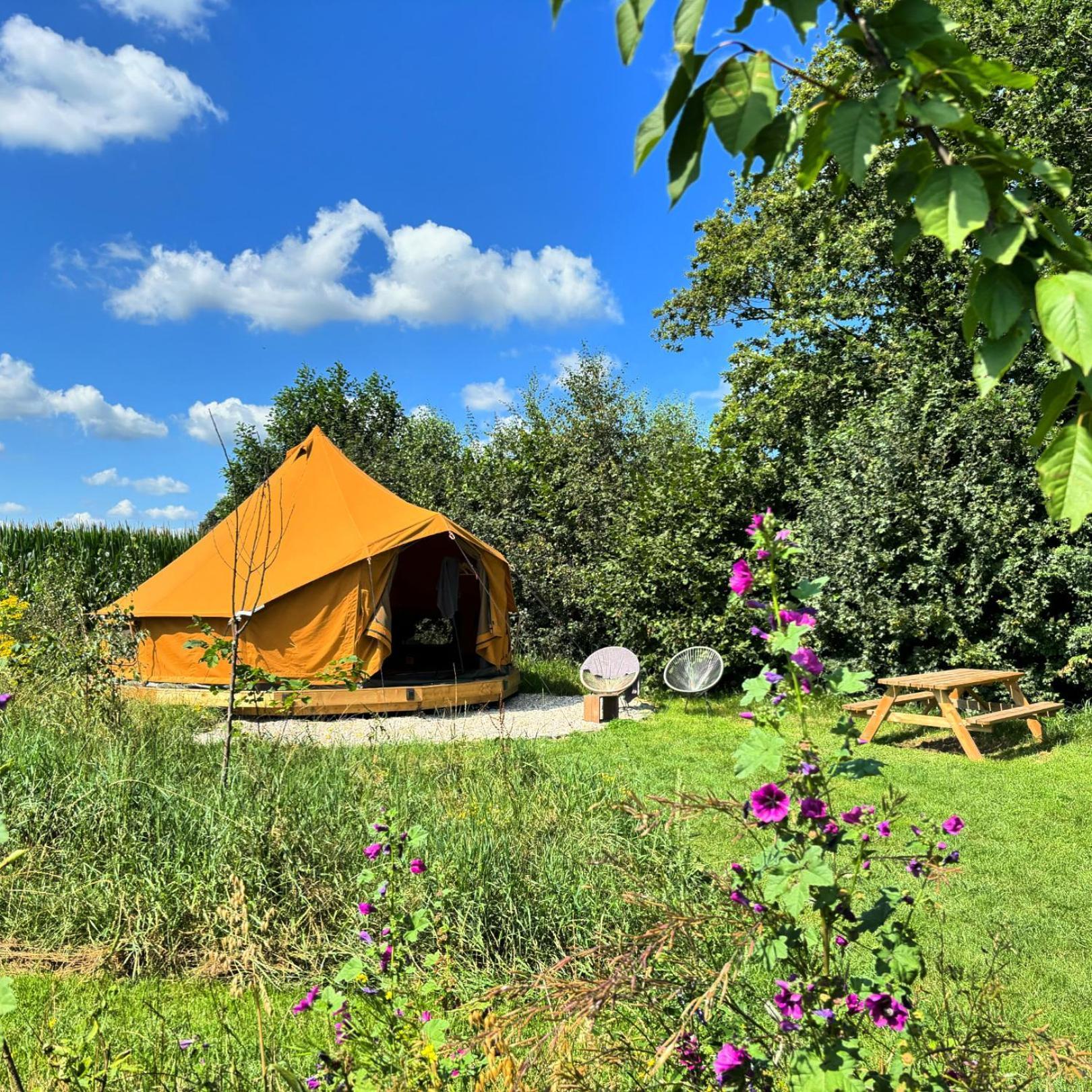 Nederweert-Eind Bell Tent In Een Voedselbos מראה חיצוני תמונה